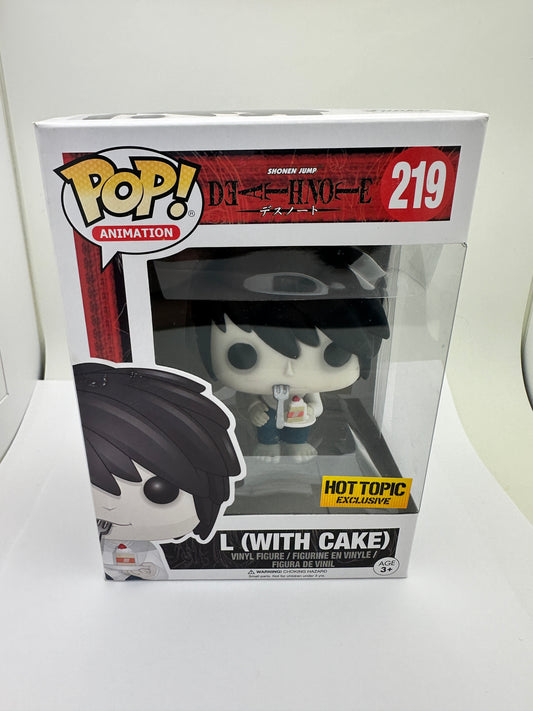 Funko Pop! Animation: Death Note #219 L (With Cake) [RARE VAULTED Authentic Genuine Vinyl Figure] + PoP Protector