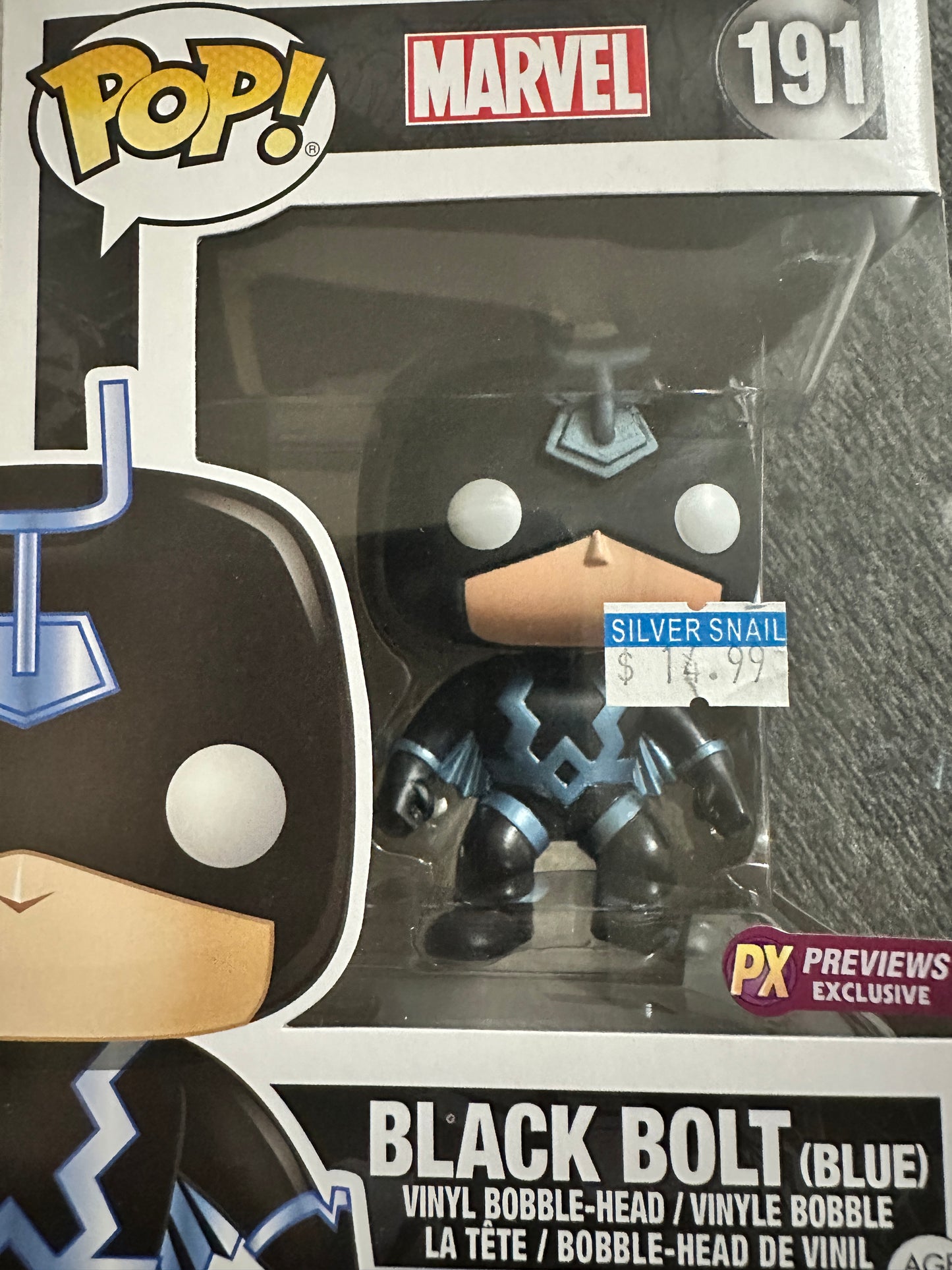 Funko Pop Marvel Black Bolt Blue 191 PX Previews Exclusive Dr. Strange Vaulted + PoP Protector