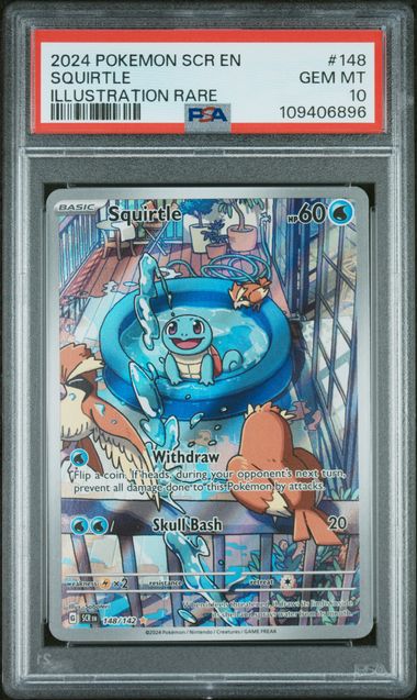 2024 POKEMON SCR EN-STELLAR CROWN #148 SQUIRTLE ILLUSTRATION RARE PSA 10