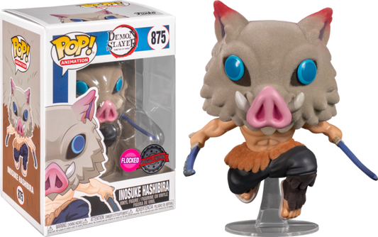 Demon Slayer Inosuke Hashibira (Flocked) Special Edition Funko PoP! 875 + PoP Protector