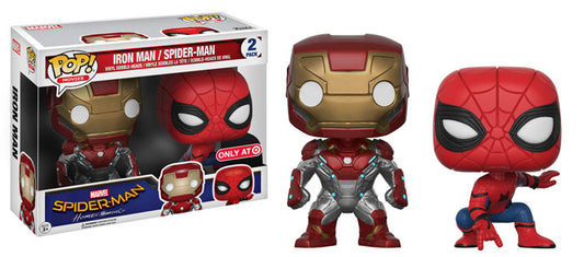 Funko Pop! Movies Marvel Spider Man & Iron Man 2 Pack Homecoming Target exclusive (some shelf wear)