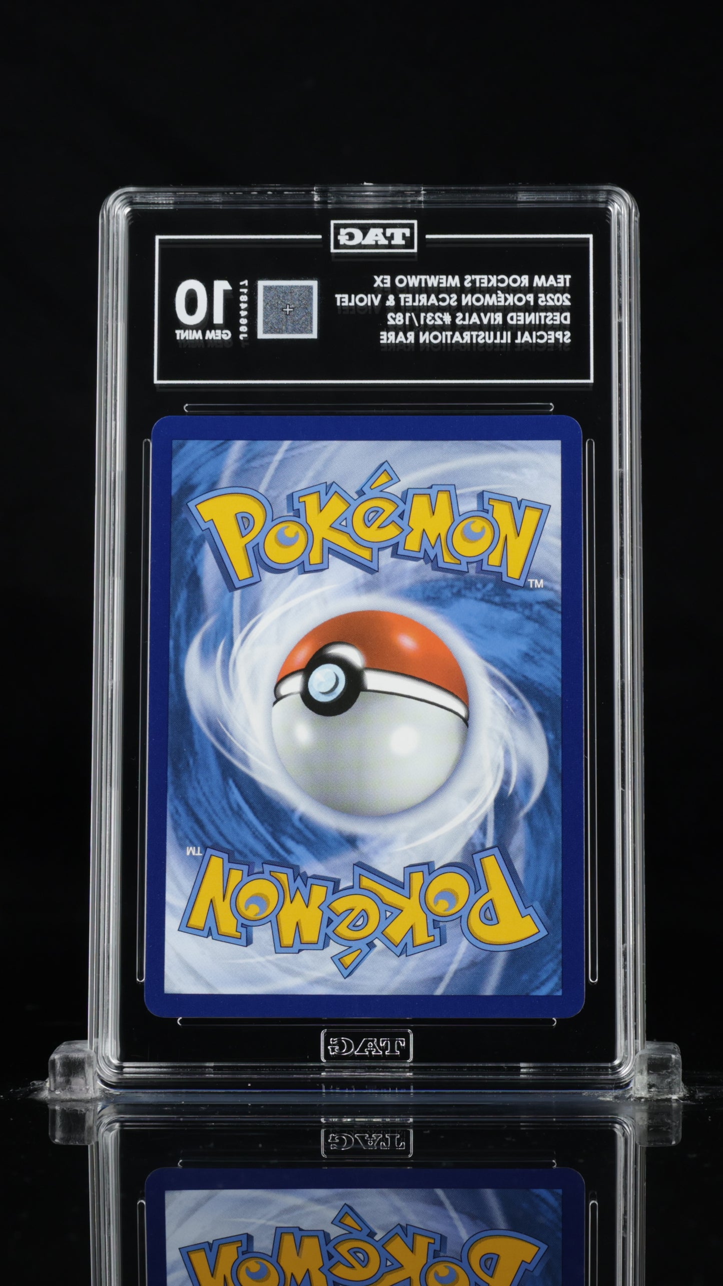Pokemon TCG! Team Rocket's Mewtwo EX 2025 Scarlet & Violet DESTINED RIVALS #231/182 SIR TAG 10