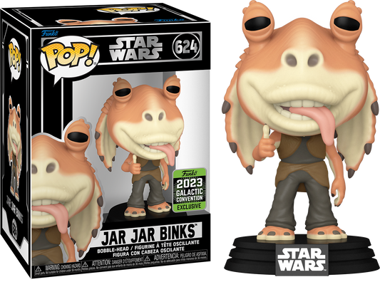 Funko Pop! Star Wars Jar Jar Binks 624 [2023 Galactic Convention Exclusive] + PoP Protector