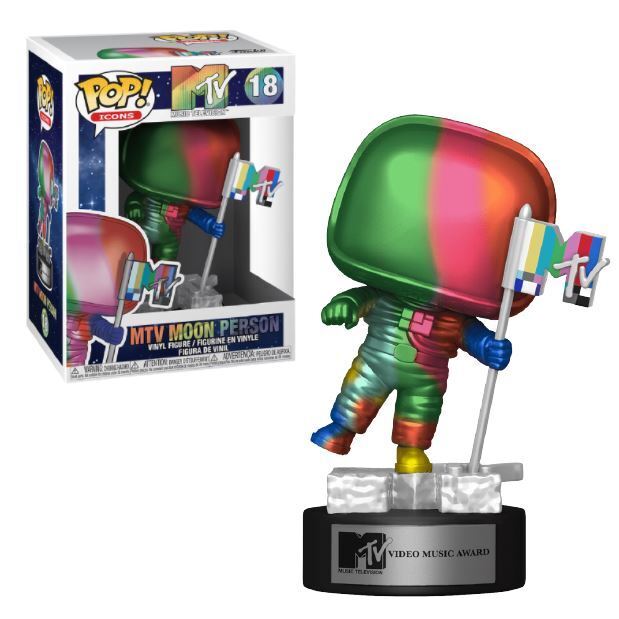 MTV Moon Person (Rainbow) (Metallic) 18 Funko PoP! Icons Music Television + PoP protector