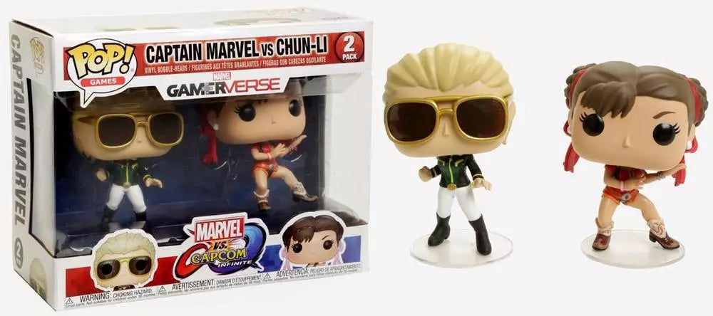 CAPTAIN MARVEL vs CHUN-LI (street fighter) FUNKO Pop Games 2 Pack