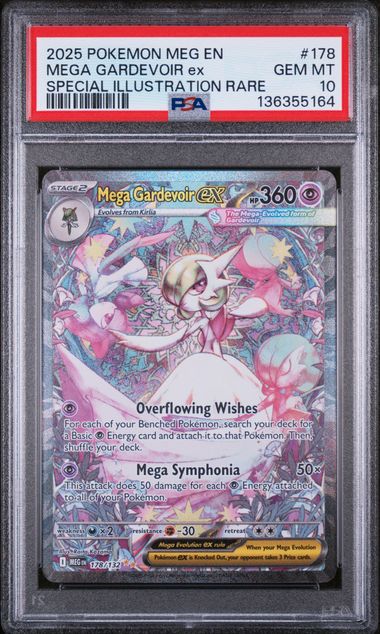 Pokemon TCG! 2025 POKEMON MEG EN-MEGA EVOLUTION #178 MEGA GARDEVOIR ex SPECIAL ILLUSTRATION RARE PSA 10