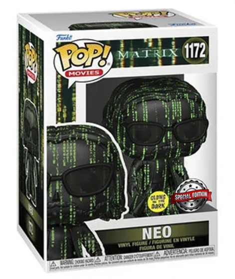 FUNKO POP! Matrix Coded Neo #1172 GITD Special Edition Vinyl Figure With Protector