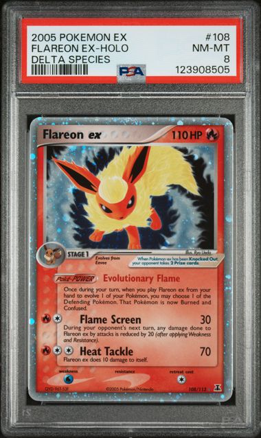 Pokemon TCG! 2005 POKEMON EX DELTA SPECIES #108 FLAREON EX-HOLO DELTA SPECIES