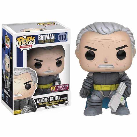 Funko POP! Heroes: Armored Batman Unmasked #113 PX Exclusive + PROTECTOR!