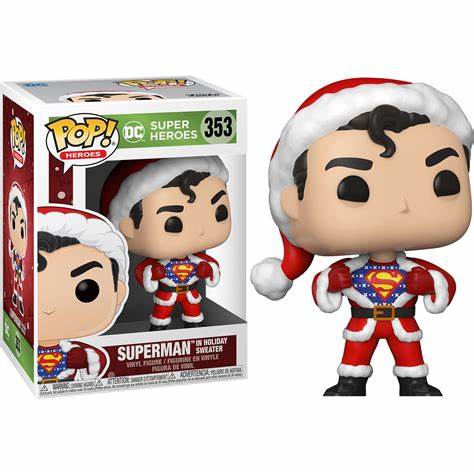 Funko POP! Heroes DC - #353 - Superman IN holiday sweater + PROTECTOR!