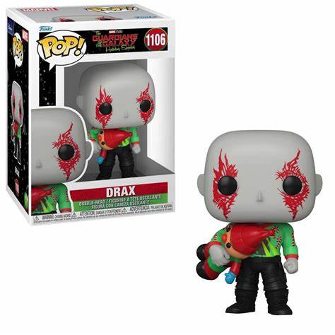 Funko Pop! Marvel Studios Guardians of the Galaxy Holiday Special - Drax #1106 + PROTECTOR!