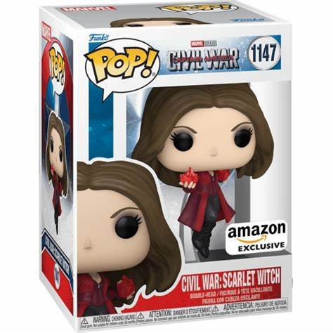 Funko POP! Marvel: Civil War Scarlet Witch Amazon Exclusive #1147 + PROTECTOR!