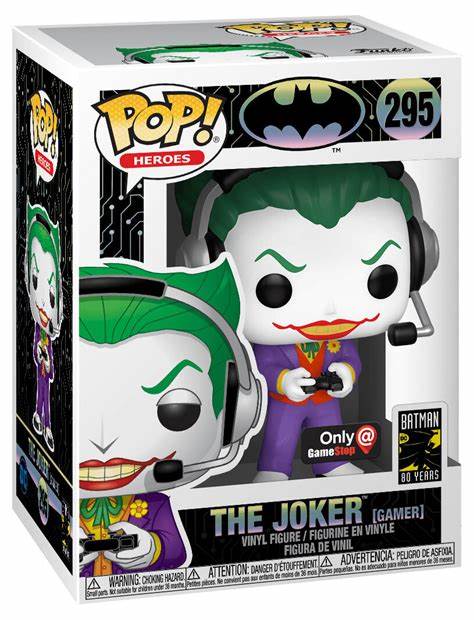 Funko POP! Heroes: The Joker Gamer Gamestop #295 + PROTECTOR!