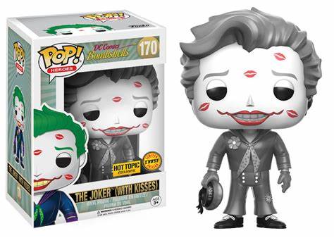 Funko POP! Heroes: Bombshells #170 - The Joker With Kisses Hot Topic CHASE + Protector!