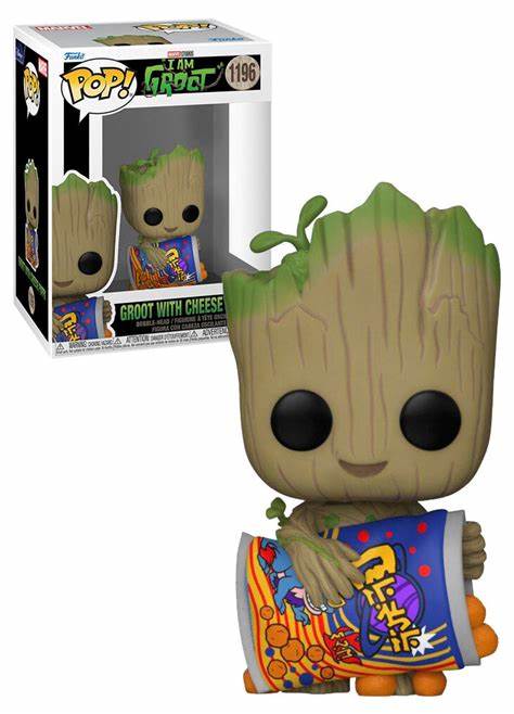 Funko POP! Marvel Studios I Am Groot #1196 - Groot with Cheese Puffs + PROTECTOR!