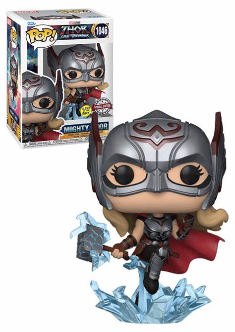 Funko POP! Thor love and Thunder #1046 - Mighty Thor GITD Special Edition + PROTECTOR!