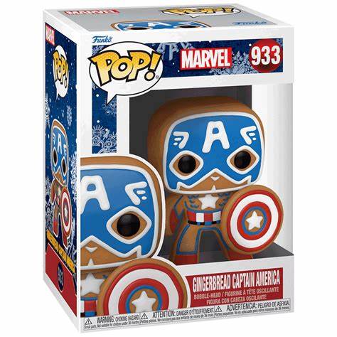Funko POP! Marvel #933 - Gingerbread Captain America + PROTECTOR!