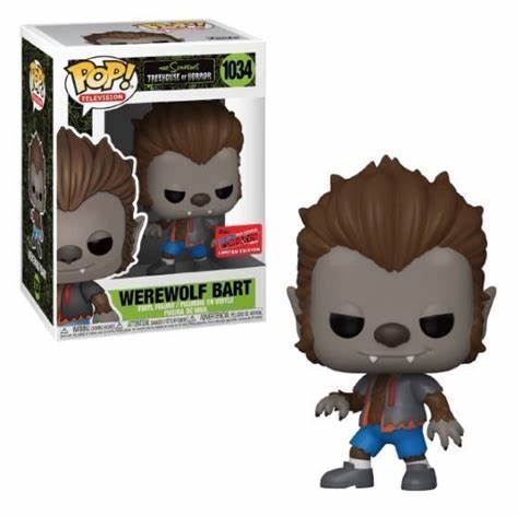 Funko POP! Television - Simpsons Treehouse of Horror - Werewolf bart offical 2020 comic con + PROTECTOR! (Tear in corner of box)