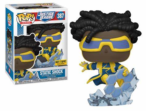 Funko POP! Heroes: Justice League #387 - Static Shock Hot Topic Exclusive + PROTECTOR!