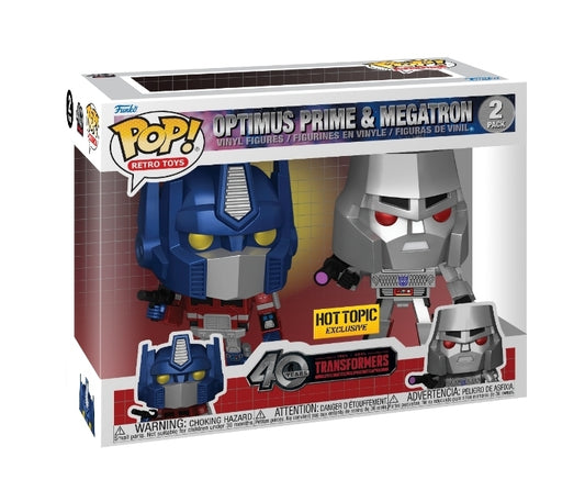 Funko Pop! Retro Toys: Transformers - Optimus Prime / Megatron 2 Pack - Metallic