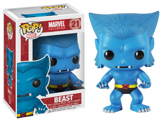 Funko POP! Marvel - Beast #21 X-men + (sticker residue on window) PROTECTOR!