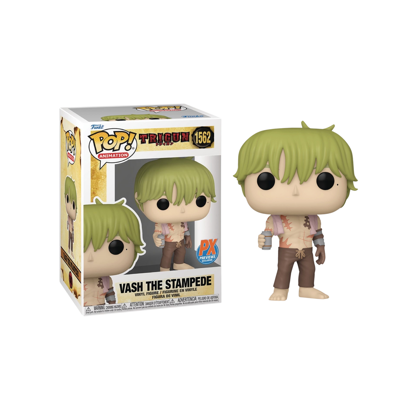 Funko POP! TRIGUN - Vash The Stampede #1562 PX Previews Exclusive + PoP Protector