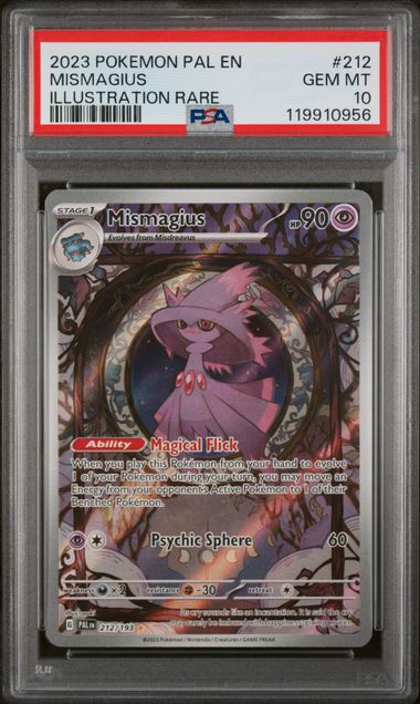 Pokemon TCG! 2023 Pokemon Scarlet and Violet Paldea Evolved Illustration Rare Mismagius #212 PSA 10