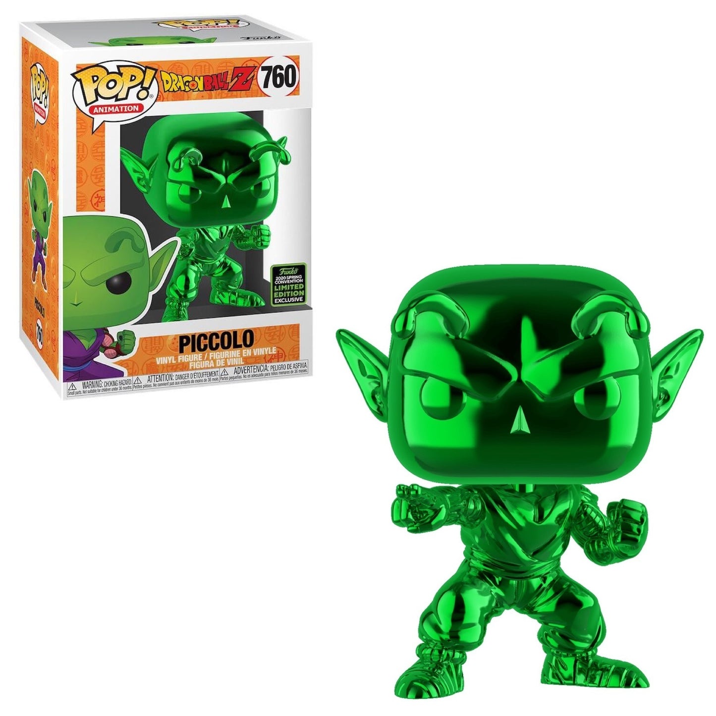 Piccolo (Green Chrome) 2020 Spring Convention Limited Edition Shared Exclusive - FYE Funko PoP! 760 + PoP Protector