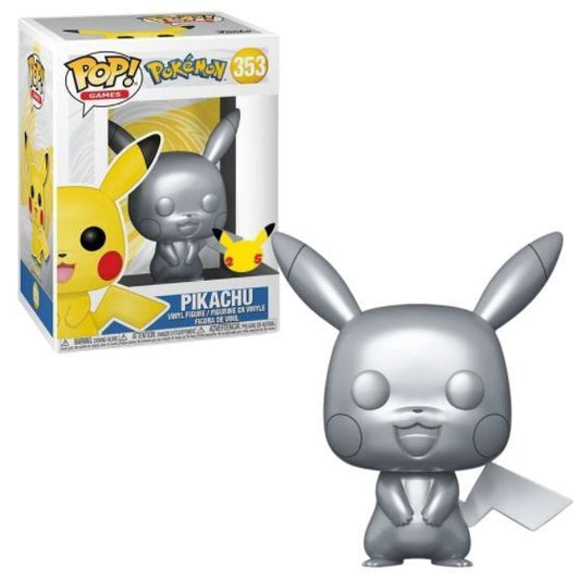 Funko! Games: Pokemon - Pikachu 25th Anniversary Metallic 353 + PoP Protector