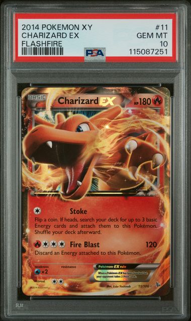 Pokemon TCG! 2014 POKEMON XY FLASHFIRE #11 CHARIZARD EX FLASHFIRE PSA 10