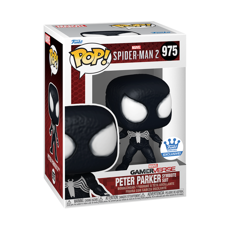 Funko Pop! Marvel GamerVerse Spider-Man 2: Peter Parker Symbiote Suit 975 Funko Shop Exclusive + Free Protector