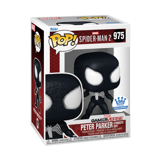 Preorder 975 POP! PETER PARKER SYMBIOTE SUIT Funko Shop Exclusive + PoP Protector