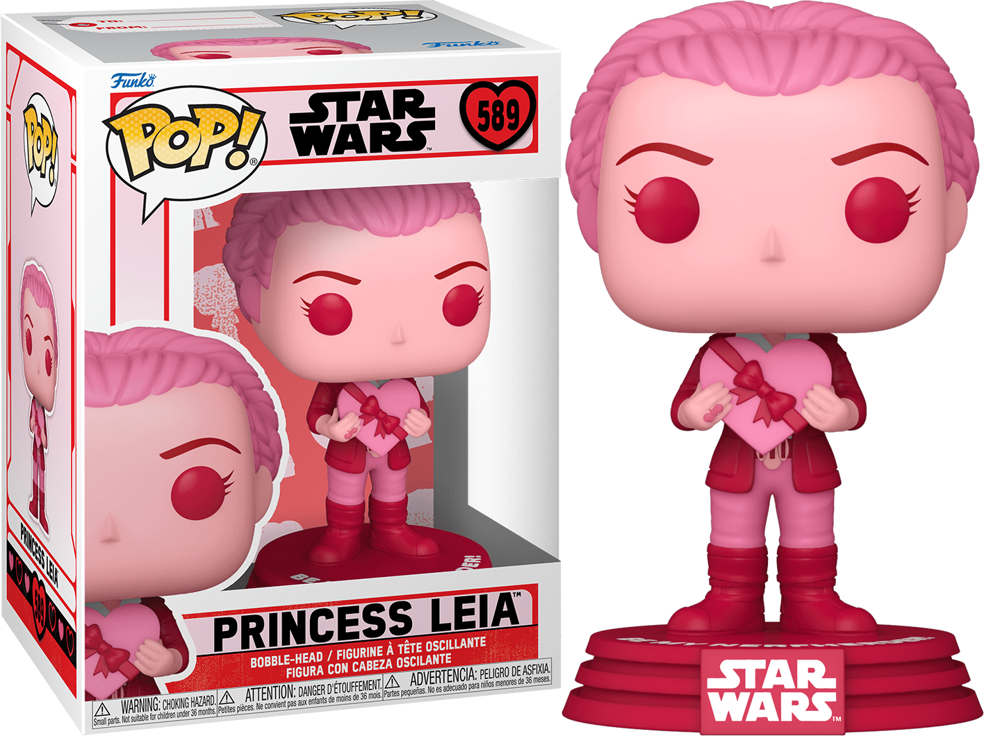 Funko Pop! Disney - Star Wars - Valentine Princess Leia #589 + PoP Protector