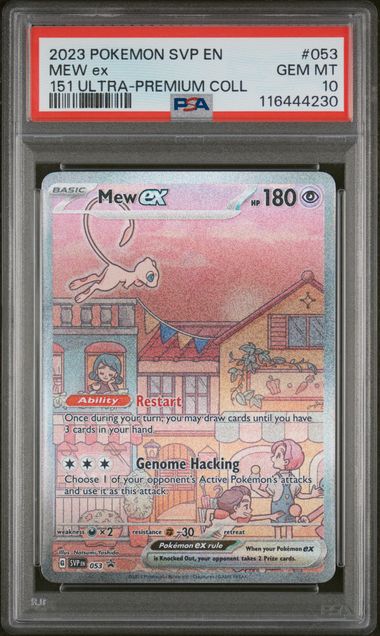 Pokemon TCG! 2023 Pokemon Scarlet and Violet Black Star Promo 151 Ultra Premium Collection Mew Ex #053 PSA 10