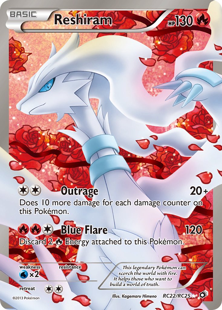Pokemon TCG! Reshiram 2013 Legendary Treasures #RC22/RC25 Ultra Rare