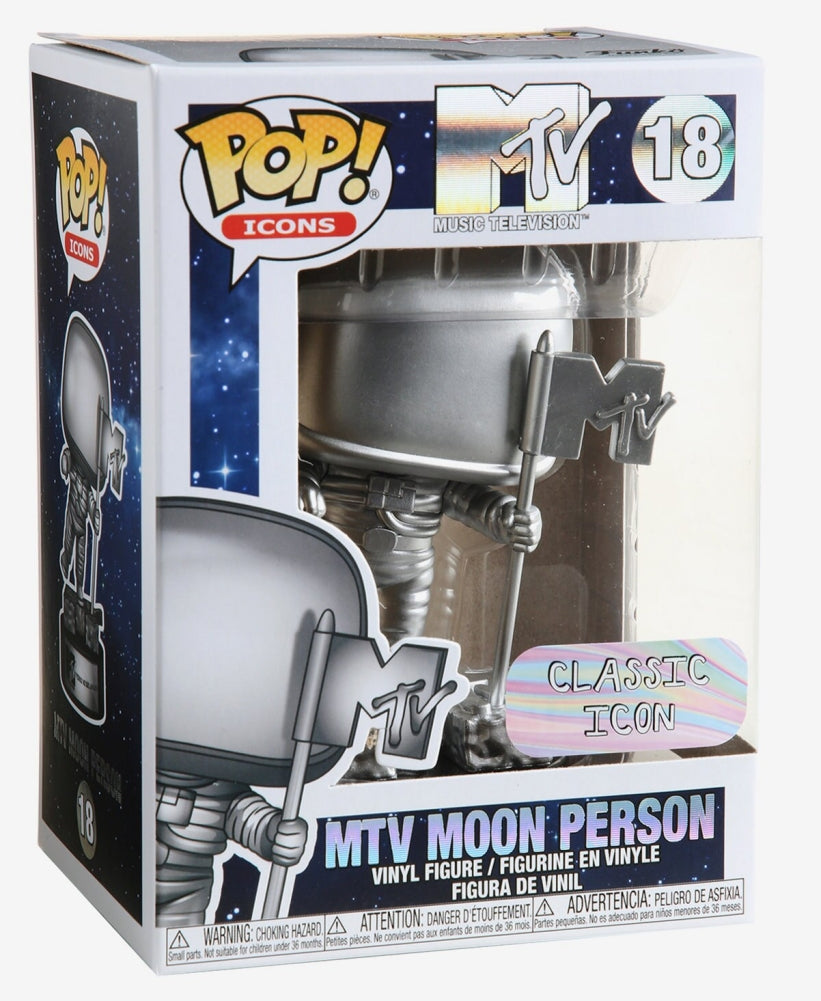 Funko POP! Icons MTV (Music Television) - MTV MOON PERSON #18 + PROTECTOR!
