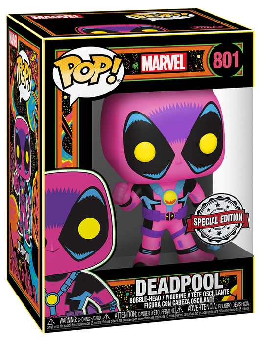 Funko POP! Marvel #801 - Deadpool Blacklight Special Edition + PROTECTOR!