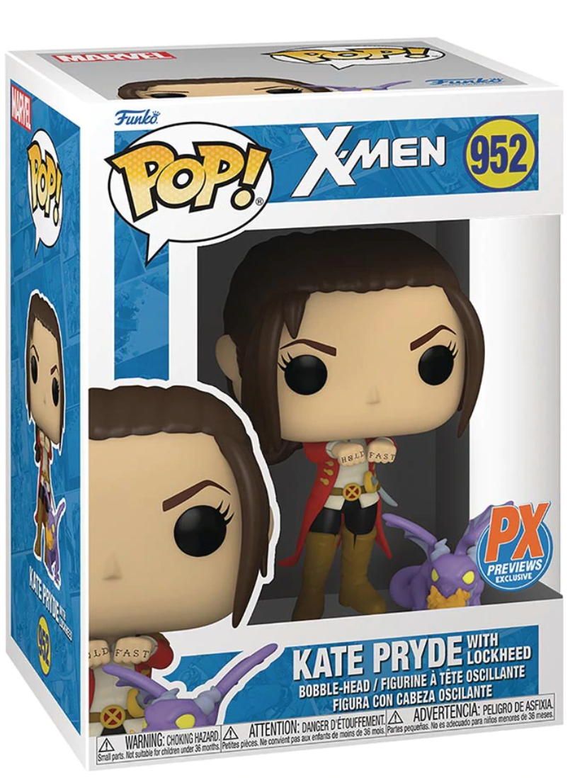 Funko POP! XMEN #952 - Kate Pryde with Lockheed PX PREVIEWS + PROTECTOR!