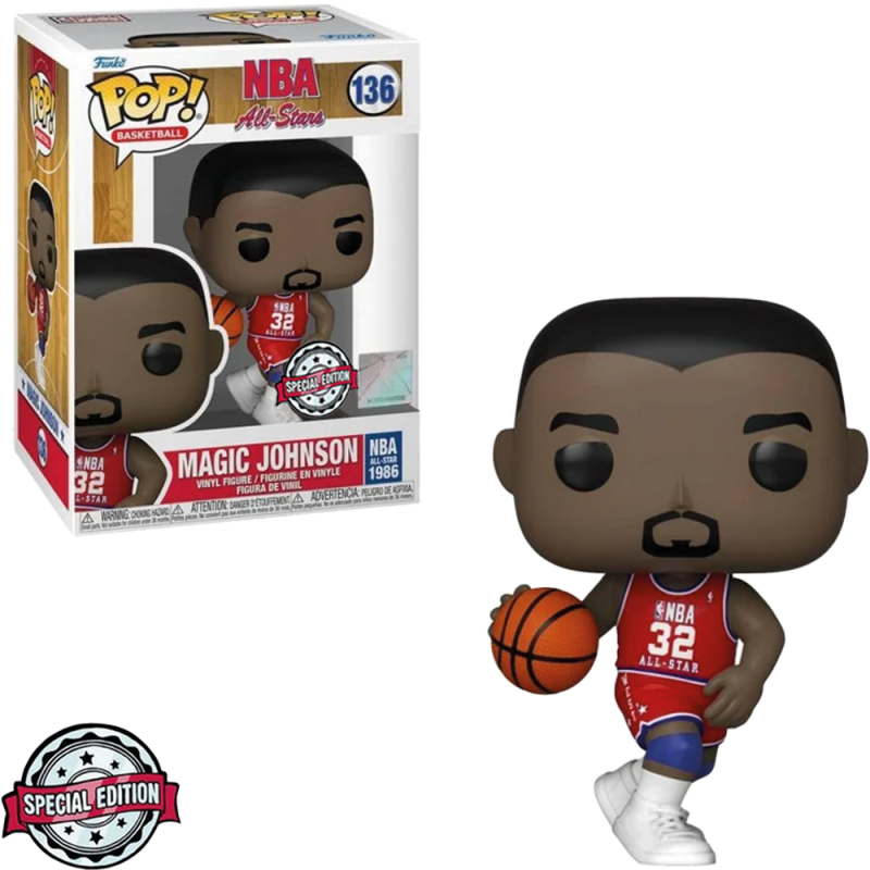 Funko POP! Basketball NBA All Stars #136 - Magic Johnson Special Edition + PROTECTOR!