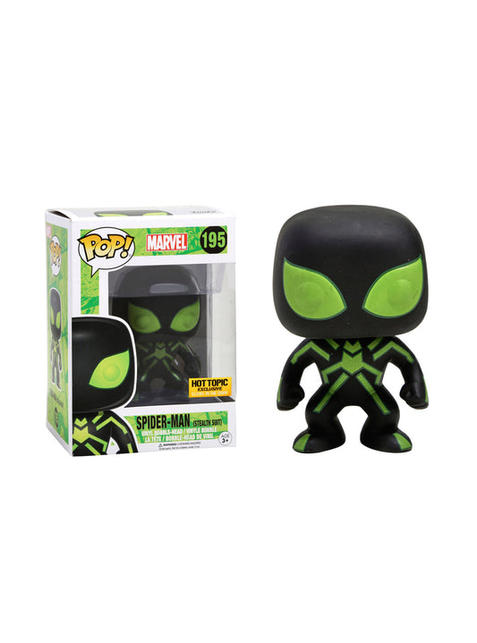 Funko Pop! Marvel - Spider-Man Stealth Suit Hot Topic Exclusive Glows in the Dark (VAULTED) + PROTECTOR!