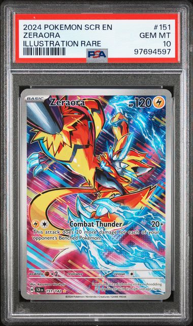 2024 POKEMON SCR EN-STELLAR CROWN #151 ZERAORA ILLUSTRATION RARE PSA 10