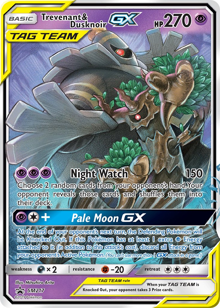 Pokemon TCG! Trevenant & Dusknoir GX 2019 SM Black Star Promo #SM217 Near Mint