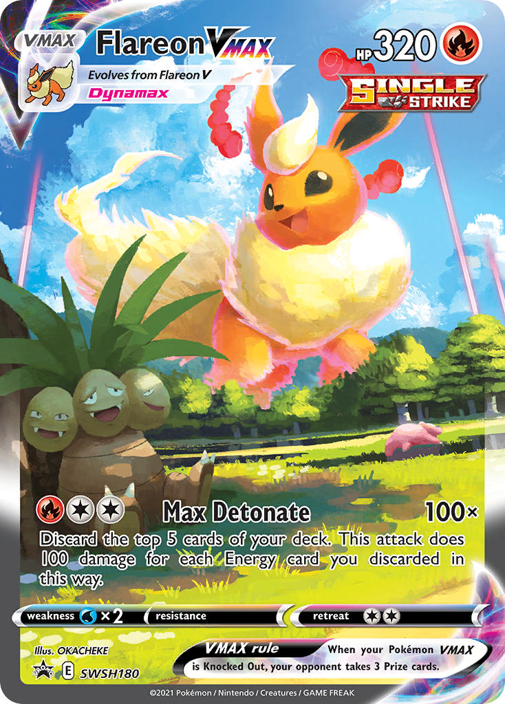 Pokemon TCG! Flareon VMAX 2021 SWSH Black Star Promo #SWSH180