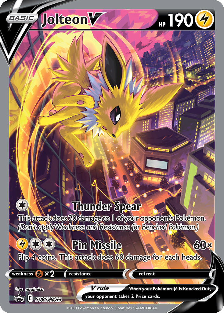 Pokemon TCG! Jolteon V 2021 SWSH Black Star Promo #SWSH183 Near Mint