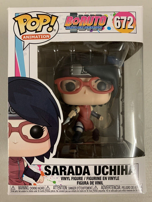 Sarada Uchiha 672 ~ Boruto: Naruto Next Generations ~ Funko Pop Vinyl + PoP Protector