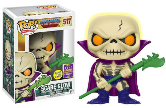 Funko Pop! 517 MOTU SCARE GLOW GITD 2017 Summer Convention Exclusive Masters of the Universe + PoP Protector