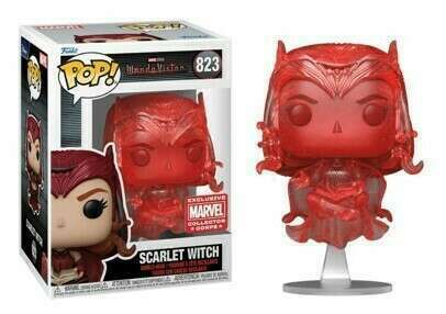 823 Scarlet Witch with Darkhold (Red | Translucent Glitter) Marvel Studios WandaVision Collectors Corps + PoP Protector