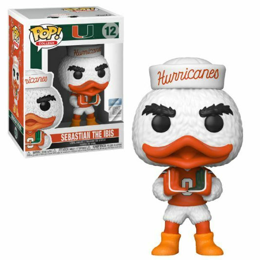 Funko Pop! Miami Hurricanes Sebastian The Ibis #12 Vinyl Figure WITH PROTECTOR
