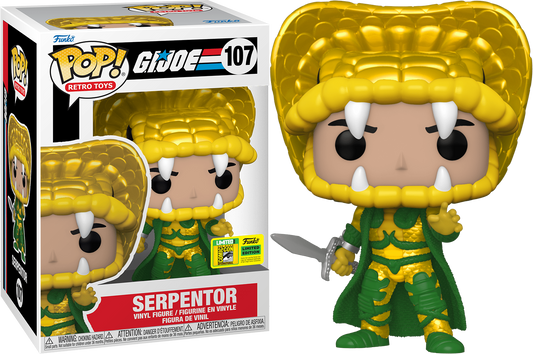 2022 sdcc Funko PoP! Official con sticker Funkoville G.I. JOE - serpentor 107 + PoP Protector