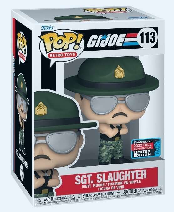 G.I. Joe 113 Sgt. Slaughter Fall Convention Sticker Funko PoP! + PoP Protector